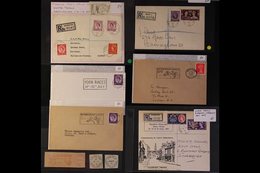 HORSE RACING  POSTMARKS - Group Of Items Incl. 1937 Mobile Post Office Reg'd Cover From Ascot, 1958 Similar Reg'd Cover  - Sin Clasificación