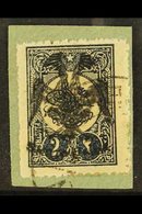 1913  2pi Blue- Black Plate 1, Michel 8, Superb Used On Piece. Signed Raybaudi.  For More Images, Please Visit Http://ww - Albania