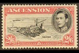 1938  2s6d Black And Deep Carmine Perf 13 With 'DAVIT' FLAW, SG 45ca, Very Fine Lightly Hinged Mint, Cat £1400. For More - Ascension