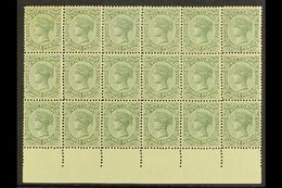 VICTORIA  1899-1901 3d Slate-green, SG 362, Never Hinged Mint Marginal BLOCK Of 18 (6x3), Darkish Gum But Very Pleasing  - Sonstige & Ohne Zuordnung