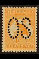 OFFICIAL  1913 4d Orange With Large "OS" Puncture, SG O6, Never Hinged Mint. Lovely. For More Images, Please Visit Http: - Otros & Sin Clasificación