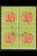 POSTAGE DUES  1931 - 36 1s Carmine And Yellow Green, SG D111, Very Fine Used Block Of 4, Central Cds Cancel. For More Im - Altri & Non Classificati