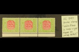 POSTAGE DUES  1922-30 6d Carmine And Yellow-green, SG D97, A Very Fine Left Marginal VERTICAL STRIP OF THREE, The Middle - Andere & Zonder Classificatie