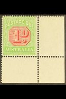 POSTAGE DUES  1913 - 23 1d Rosine And Bright Apple Green, Perf 14, SG D80, Corner Copy Never Hinged Mint. For More Image - Sonstige & Ohne Zuordnung