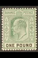 1902  KEVII £1 Green & Black, SG 70, Very Fine, Lightly Hinged Mint For More Images, Please Visit Http://www.sandafayre. - Altri & Non Classificati