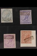 SPECIMENS  1883 20c, 50c, 1fr And 2fr Imperf Ovptd Boxed "Specimen", Very Fine Mint. (4 Stamps) For More Images, Please  - Autres & Non Classés