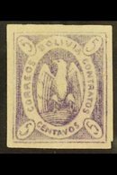 1867-68  5c Rose- Lilac, Scott 3a (SG 10), Very Fine Unused (plate Position 4) For More Images, Please Visit Http://www. - Bolivien