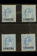 1911 - 1913  1pia On 2½d Bright Ed VII Surcharged, SG 25/29, Very Fine And Fresh Mint. (4 Stamps) For More Images, Pleas - Levante Británica