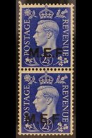 M.E.F.  1942 2½d Blue , Vertical Pair Ovpt Type M2 And M2a, Se-tenant, SG M8b, Superb Never Hinged Mint. For More Images - Africa Orientale Italiana