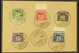 POSTAGE DUES  1942 "M.E.F." Overprints Complete Set (SG D1/5) On Unaddressed Philatelic Cover Tied By Superb "Rhodes / D - Afrique Orientale Italienne