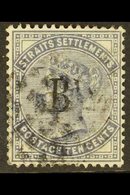 1882  10c Slate, Wmk CC, SG 7, Fine Used. For More Images, Please Visit Http://www.sandafayre.com/itemdetails.aspx?s=634 - Siam