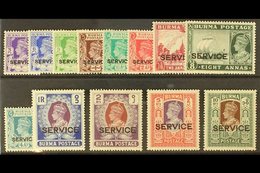 OFFICIALS  1939 Set Complete, SG O15/O27, Very Fine Mint (13 Stamps) For More Images, Please Visit Http://www.sandafayre - Birma (...-1947)