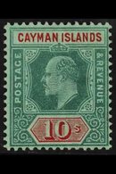 1907-09  10s Green And Red On Green, SG 34, Very Fine Mint. For More Images, Please Visit Http://www.sandafayre.com/item - Kaimaninseln