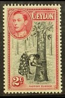 1938  2c Black And Carmine, Variety "perf 13½ X 13,", SG 386a, Very Fine And Fresh Mint. For More Images, Please Visit H - Ceilán (...-1947)