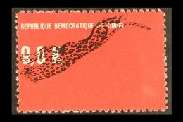 1968  9.6k Black On Scarlet LEOPARD INVERTED, SG 656a, Never Hinged Mint. Rarely Seen. For More Images, Please Visit Htt - Andere & Zonder Classificatie