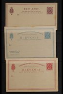 POSTAL STATIONERY  1877-91 Collection Of Cards And Envelopes, Mostly Unused, And Which includes POSTAL CARDS 1877 6c Vio - Danish West Indies