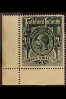 1912  3s Slate Green, Wmk MCA, Geo V, SG 66, Very Fine NHM Corner Copy. For More Images, Please Visit Http://www.sandafa - Falkland