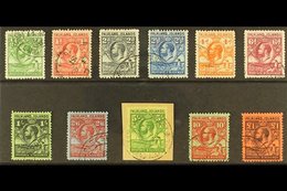 1929-37  KGV "Fin Whale And Gentoo Penguins" Complete Set, SG 116/26, Very Fine Used, The 5s Tied On Small Piece. Lovely - Islas Malvinas