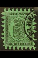 1866-67  8p Black On Blue-green Roul Type Iii (SG 46, Michel 6 Cx), Fine Used, Good Rouletting With Several Short Teeth, - Andere & Zonder Classificatie