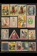 DELANDRE LABELS  1914-1916 Interesting Fine Mint Collection Of Various Colourful Delandre Labels Presented On Stock Page - Altri & Non Classificati