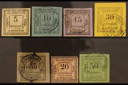 GUADELOUPE  POSTAGE DUES 1884 Set Complete, Yv 6-12, Fine To Very Fine Used. (7 Stamps) For More Images, Please Visit Ht - Otros & Sin Clasificación