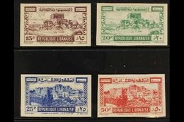 LEBANON  1945 Castles Complete IMPERF Set (Yvert 193/96, SG 290/93), Superb Mint Mostly Never Hinged, Fresh. (4 Stamps)  - Other & Unclassified