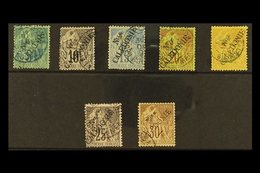 NEW CALEDONIA  1881 Overprints 5c - 30c Complete, Yv 24/30, Good To Fine Used. (7 Stamps) For More Images, Please Visit  - Andere & Zonder Classificatie