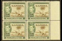 1938-46  2s6d Sepia & Dull Green, SG 158, Never Hinged Mint Marginal Block Of 4 (4) For More Images, Please Visit Http:/ - Gambia (...-1964)