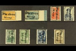 RUSSIA - PLESKAU  1941 Framed 20k & 60k Surcharges Set Complete, Michel 2a/9, Mint, The 3k, 5k & 10k Values Never Hinged - Autres & Non Classés