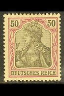 1902  50pf Black & Purple On Rose Germania (Michel 76, SG 75), Never Hinged Mint, Very Fresh, Expertized Hennies BPP. Fo - Other & Unclassified