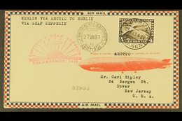 1931  GRAF ZEPPELIN POLAR FLIGHT, Superb Airmail Cover Franked Germany 1931 4Rm Polar Flight Adhesive Tied By Berlin Cds - Altri & Non Classificati