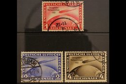 1933 ZEPPELIN  Air Chicago World Exhibition Flight Of Graf Zeppelin Overprints Complete Set (Michel 496/98, SG 510/12),  - Otros & Sin Clasificación