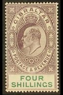 1904-08  4s Deep Purple And Green, Wmk Mult Crown CA, SG 63, Very Fine Mint. For More Images, Please Visit Http://www.sa - Gibilterra
