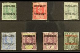 1911  Protectorate Overprint Set, SG 1/7, Very Fine Used (7 Stamps) For More Images, Please Visit Http://www.sandafayre. - Isole Gilbert Ed Ellice (...-1979)