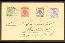 1912  (12 March) An Attractive And Neat Envelope To Jaluit, Marshall Is, Bearing Pandanus Pine Set, SG 8/11, Tied Large  - Isole Gilbert Ed Ellice (...-1979)