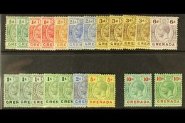 1913-22  Complete Set, SG 89/101, Plus Additional Shades To 10s, Fine Mint. (21 Stamps) For More Images, Please Visit Ht - Grenada (...-1974)