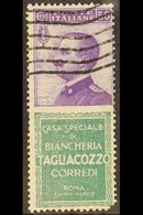 1924-5  ADVERT STAMPS 50c Violet With "Tagliacozzo" Advert In Green, Sassone 17, Used, Corner Fault At Base. For More Im - Non Classificati