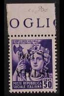 ISTRIA (POLA)  1,50 On 50c Violet (Minerva), Variety "overprint Inverted", Sass 26A, Very Fine Marginal, Never Hinged Mi - Non Classés