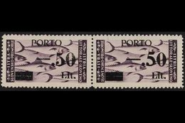 ISTRIA  POSTAGE DUES 1946 50c On 20L Violet, Double Barred Obliterator (Tass. III), Horizontal Pair With Different Figur - Zonder Classificatie