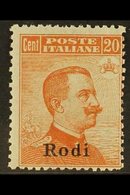 AEGEAN IS - RODI  1917 20c Orange, No Wmk, Sass 10, Fine Mint. For More Images, Please Visit Http://www.sandafayre.com/i - Autres & Non Classés