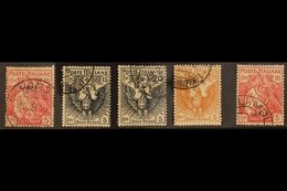 LIBYA  1915-16 Red Cross Set (Sass S. 3, SG 17/20), Plus 10c+5c With Overprint At Base (Sass 13c), Very Fine Used. (5 St - Altri & Non Classificati