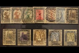 LIBYA  1921 (wmk Crown) Pictorial Definitive Set (Sass S. 5, SG 22A/33A), Fine Used. (12 Stamps) For More Images, Please - Other & Unclassified