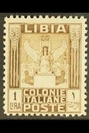 LIBYA  1926-30 1L Brown No Watermark Perf 11 (Sassone 65, SG 58a), Fine Mint, Very Fresh. For More Images, Please Visit  - Other & Unclassified