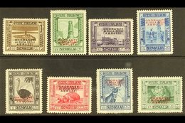 SOMALIA  1934 Duke Of The Abruzzi Overprints Complete Set (Sassone 185/92, SG 179/86), Never Hinged Mint, Very Fresh. (8 - Other & Unclassified