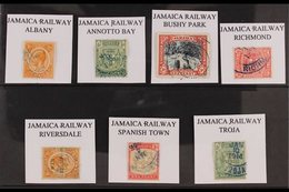 1901-1919 RAILWAY POSTMARKS.  An Interesting Group Of Very Fine Used Stamps Cancelled With Different Jamaica Railway Cds - Jamaica (...-1961)