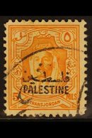 OCCUPATION OF PALESTINE  1948 5m Orange "Opt'd In Black" Variety, SG P6c, Fine Used For More Images, Please Visit Http:/ - Jordanien