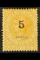 1880  5c On 8c Orange, SG 41, Very Fine Mint Og. For More Images, Please Visit Http://www.sandafayre.com/itemdetails.asp - Straits Settlements