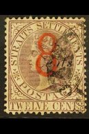 1884  "8" On 12c Dull Purple, SG 80, Very Fine Used. Scarce Stamp. For More Images, Please Visit Http://www.sandafayre.c - Straits Settlements