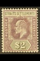 1902  $2 Dull Purple And Black, SG 120, Fine Mint. For More Images, Please Visit Http://www.sandafayre.com/itemdetails.a - Straits Settlements