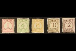 JOHORE  POSTAGE DUES 1938 Complete Set, SG D1/5, Very Fine Mint (5 Stamps). For More Images, Please Visit Http://www.san - Other & Unclassified